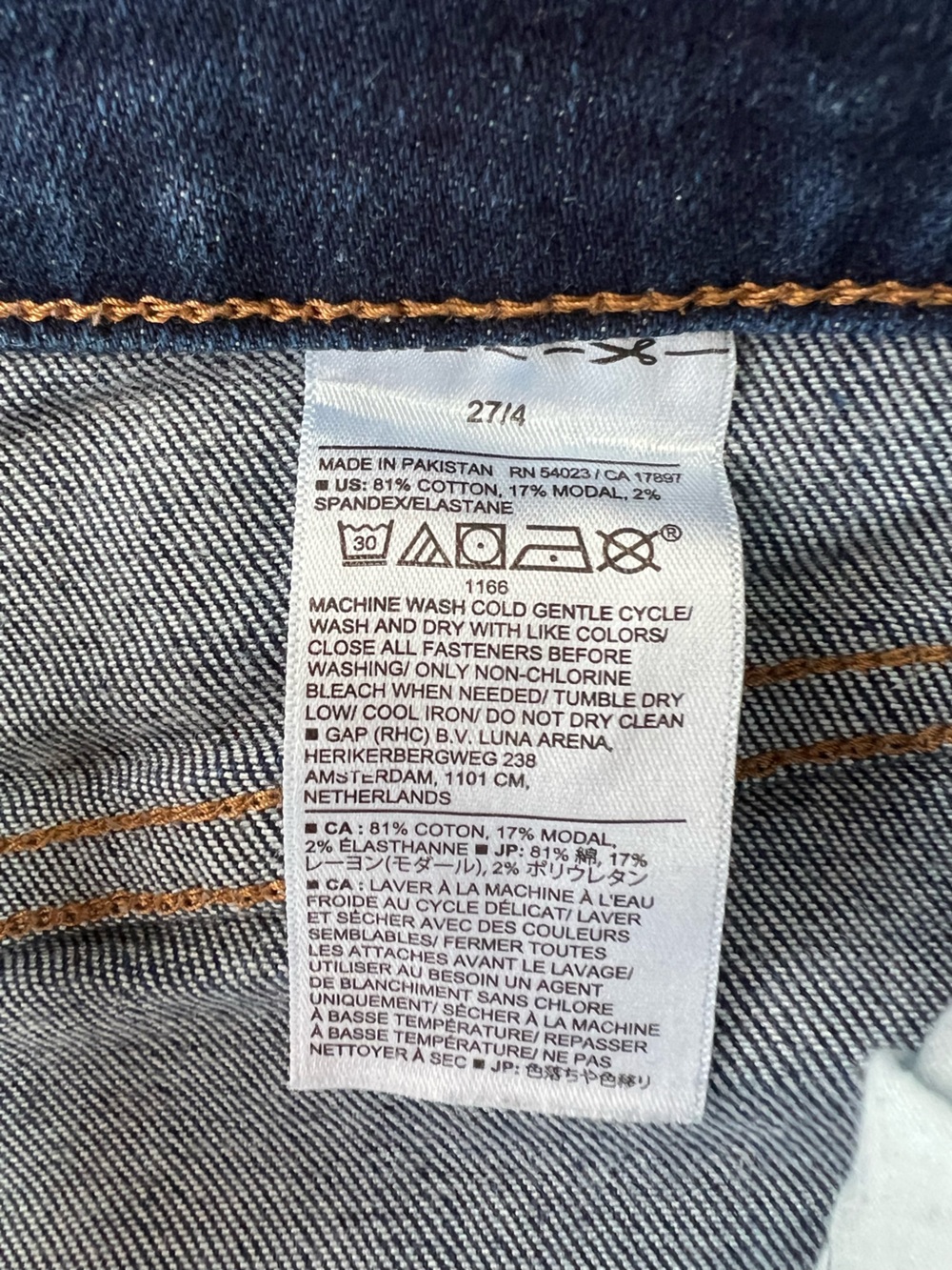 Banana Republic Wide-Leg High-Rise Full Length Raw Hem Stretch Blue Jeans, 27/4 - Picture 9 of 10